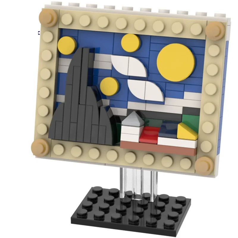 MOC Miniatur Kunst Puzzle Bausteine Van Gogh Sternennacht & Mona Lisa Zusammengebaute Kunstmalerei Spielzeug Geschenke