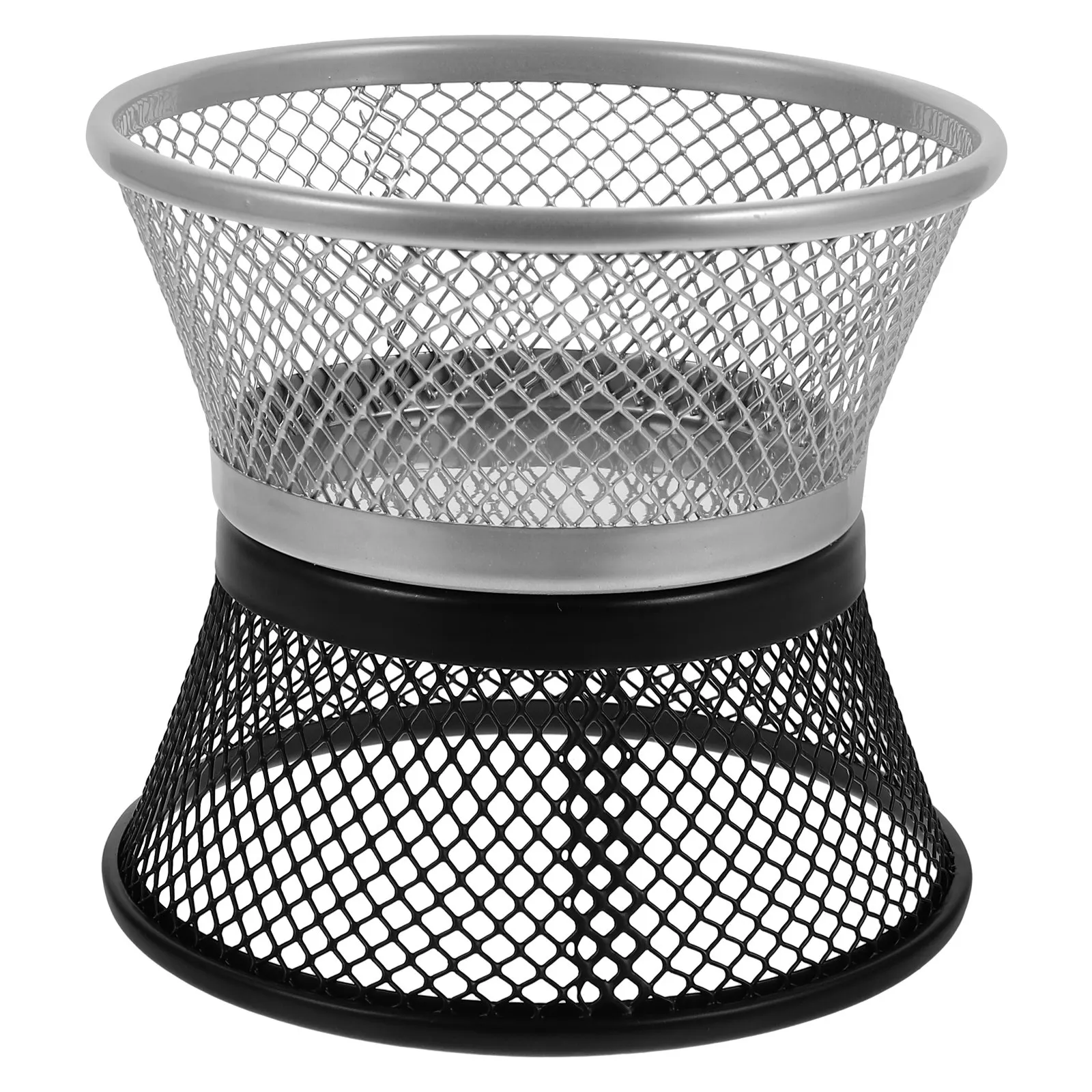 2Pcs Paper Clip Holder Mesh Container Metal Storage Box Desktop Organizer for Office Supplies School Study Items