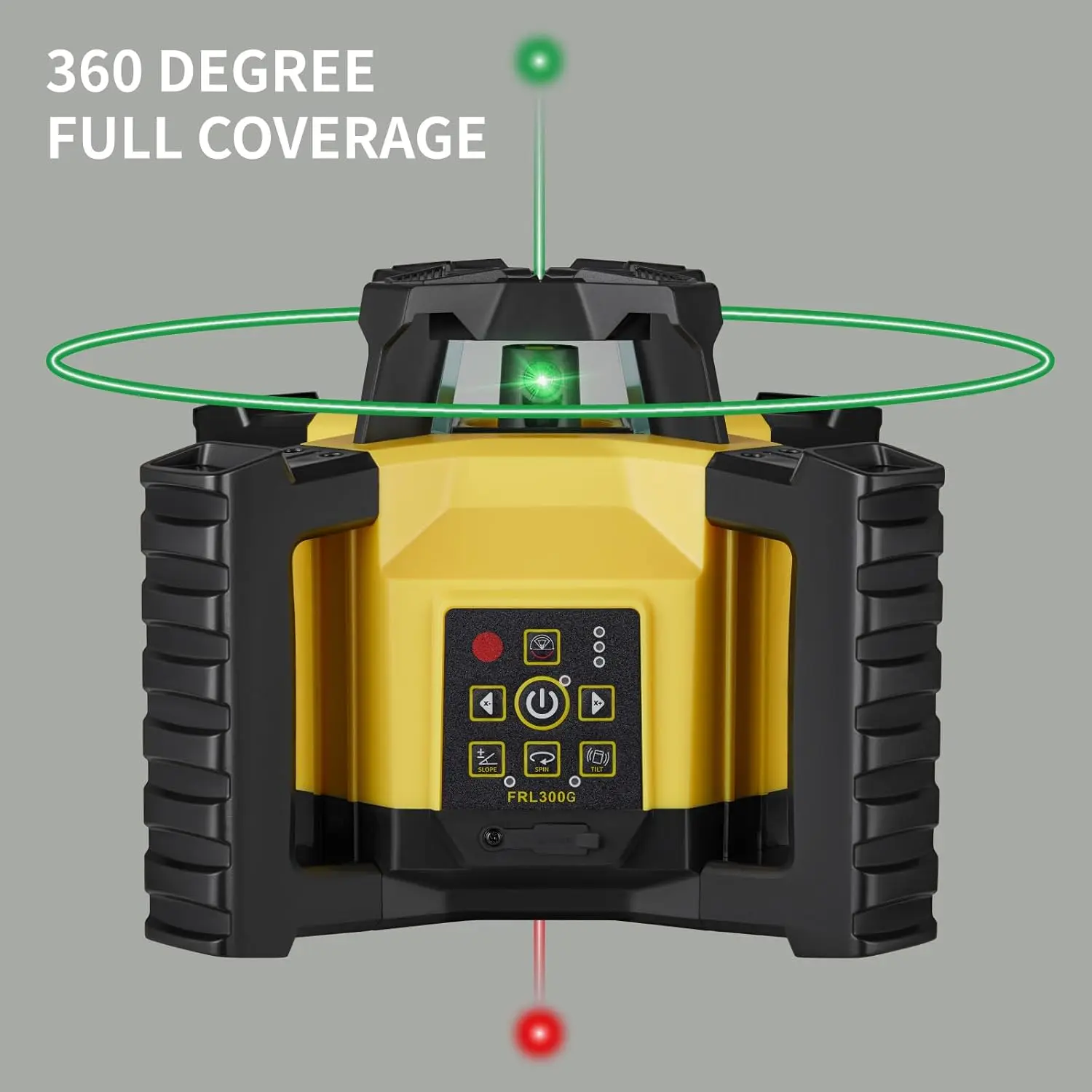 Green Rotary Laser Level Kit Self Leveling Horizontal Vertical Plumb Spot 1969 Foot Range IP55 Rated Includes Tripod Grade Rod R