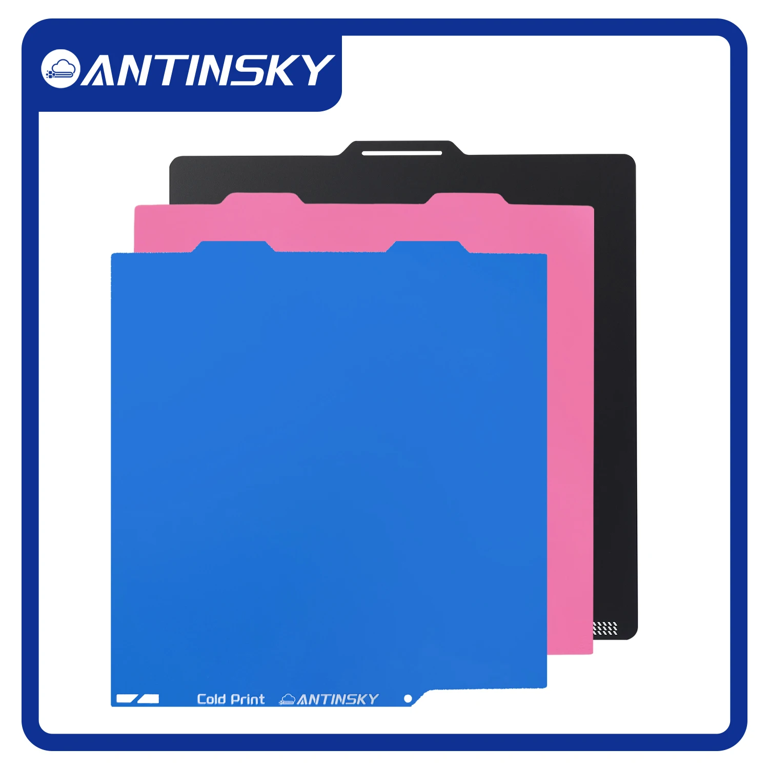 Antinsky For Bambu lab Cold PEI Plate 257*257mm/184*184mm Smooth Double Sided Flexible Magnetic Steel 26℃ Low temperature print