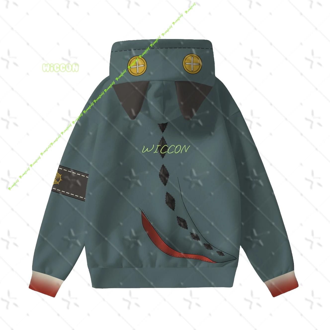 Cat Ears Gachiakuta Guita Printed Hoodie Long Sleeve Cosplay Sweatshirt Men Women Anime Casual Daily Party Outfit view 3