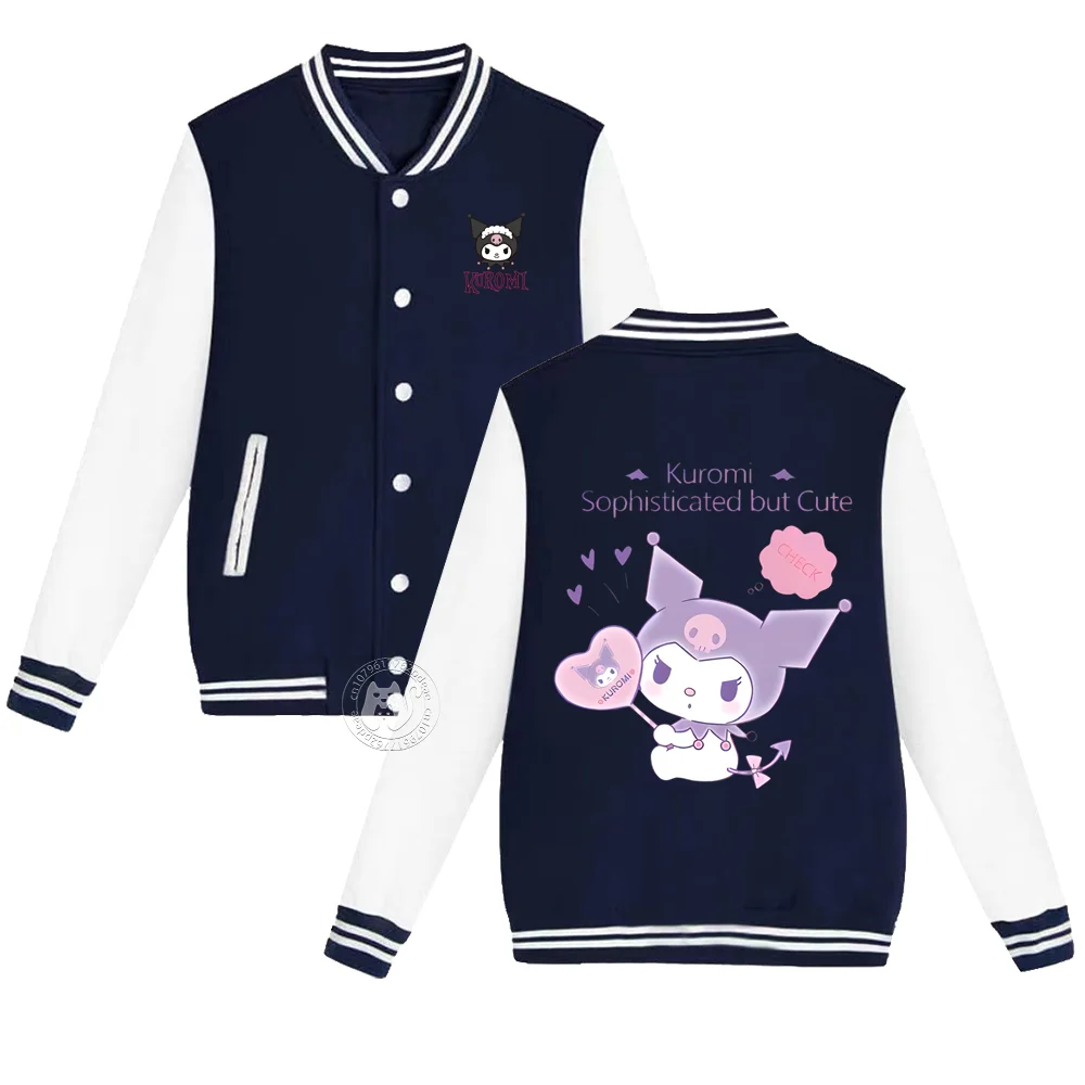 Sanrio Children's Fall/Winter baseball uniform Kumomi Pattern print 2-14 years old for boys and girls thick warm sweet cute coat