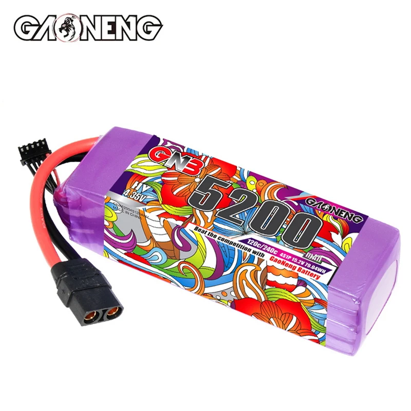 1/2Pcs GNB 4S 15.2V 5200mAh 120C Lipo Battery for FPV Drone Quadcopter Helicopter RC Car Boat Parts 15.2V Rechargeable Battery