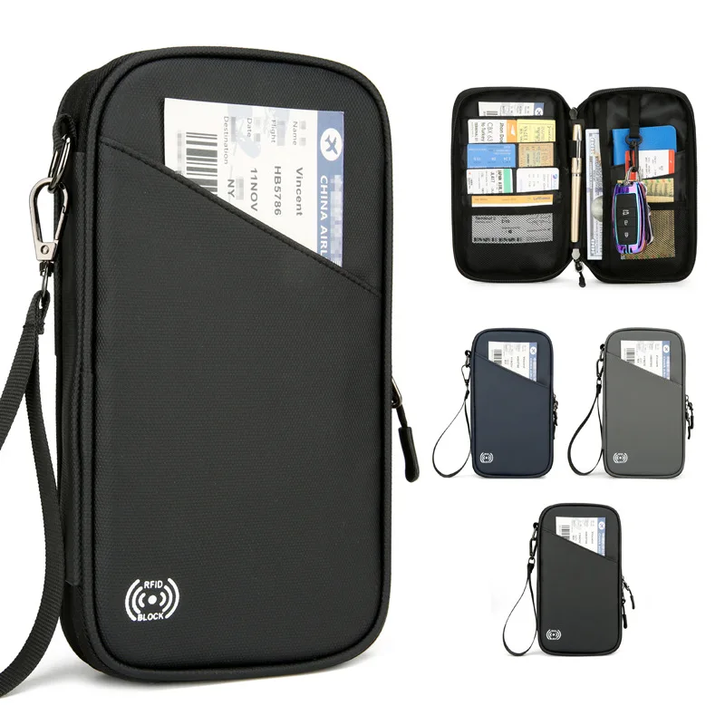 

Large Capaci Busin Travel Document Bag Passport Tiet Storage Organizer Waterproof Crossbody Bag