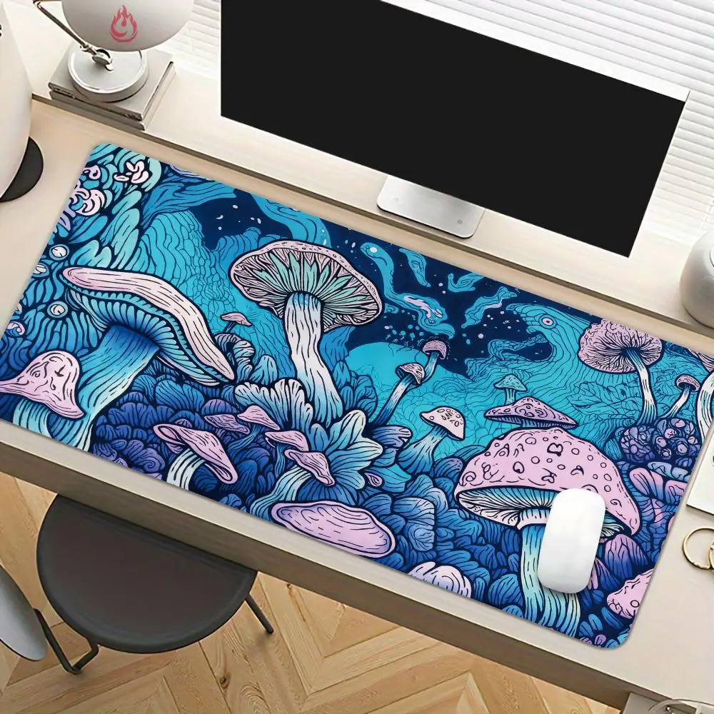 

Fantasy Purple Giant Mushroom large Mouse Pad Desk Mat Non-Slip office mousepad pc accessories keyboard Gaming mats tapis souris