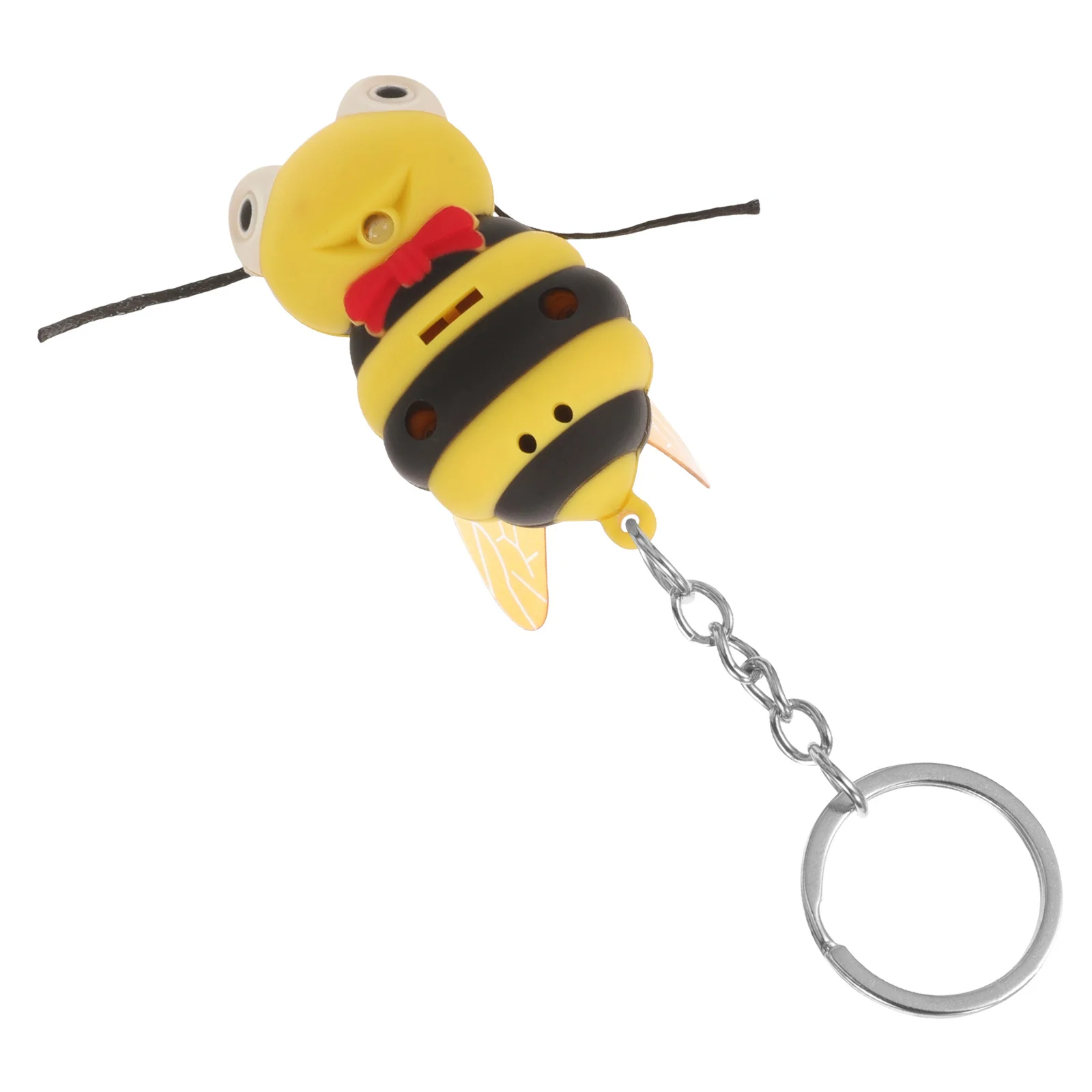 

Bee Shaped Electronic Keychain Yellow Black LED Light Bee Sound Portable Cute Gift Fun Small Key Holder Innovative