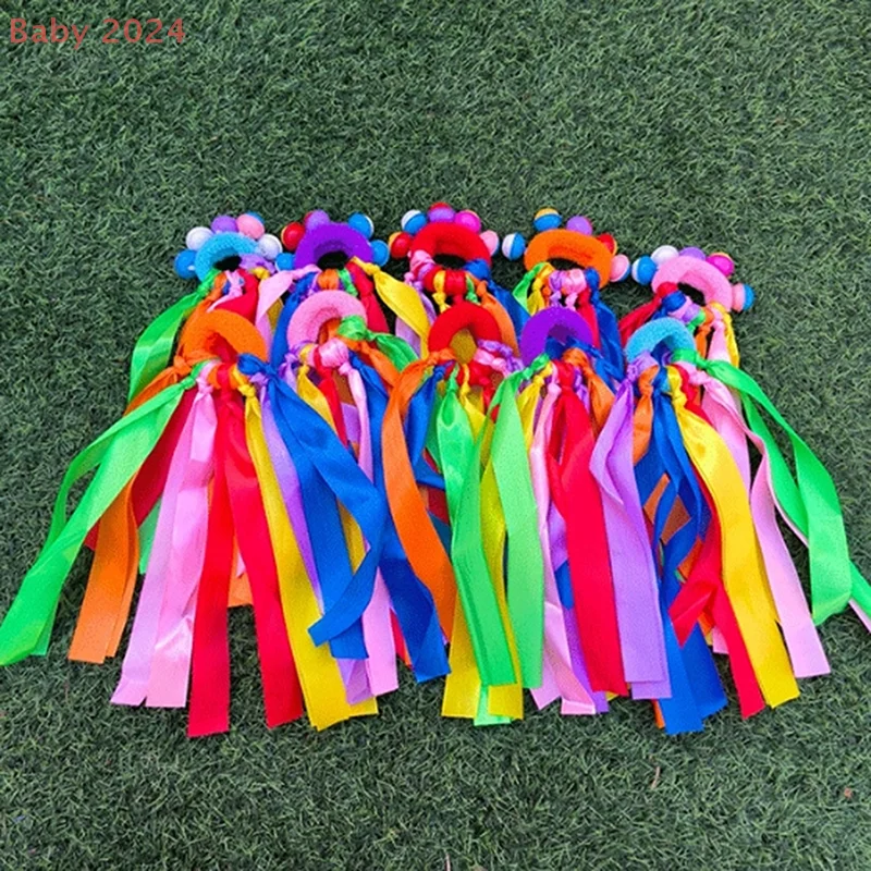 دعامة رقص على شكل زهرة يدوية، جرس دائري قوس قزح، خشخيشة يدوية لأجواء فريق التشجيع والألعاب