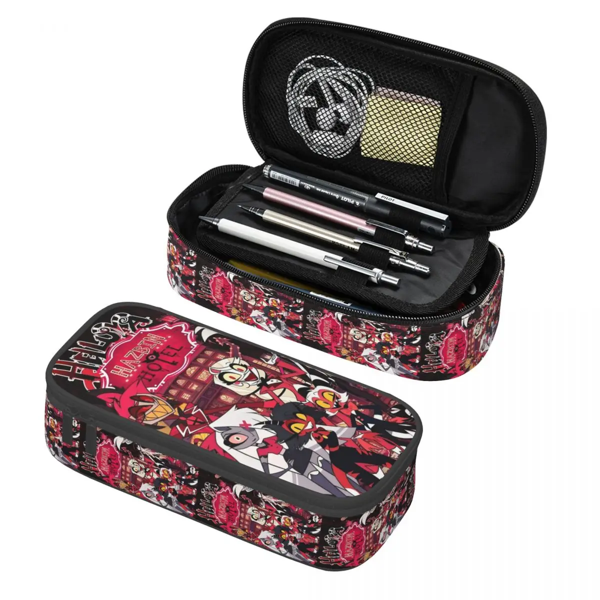 مخصص Hazbins الفنادق مقلمة لفتاة صبي سعة كبيرة فيلم الكرتون ريترو تصميم القلم حقيبة صندوق القرطاسية