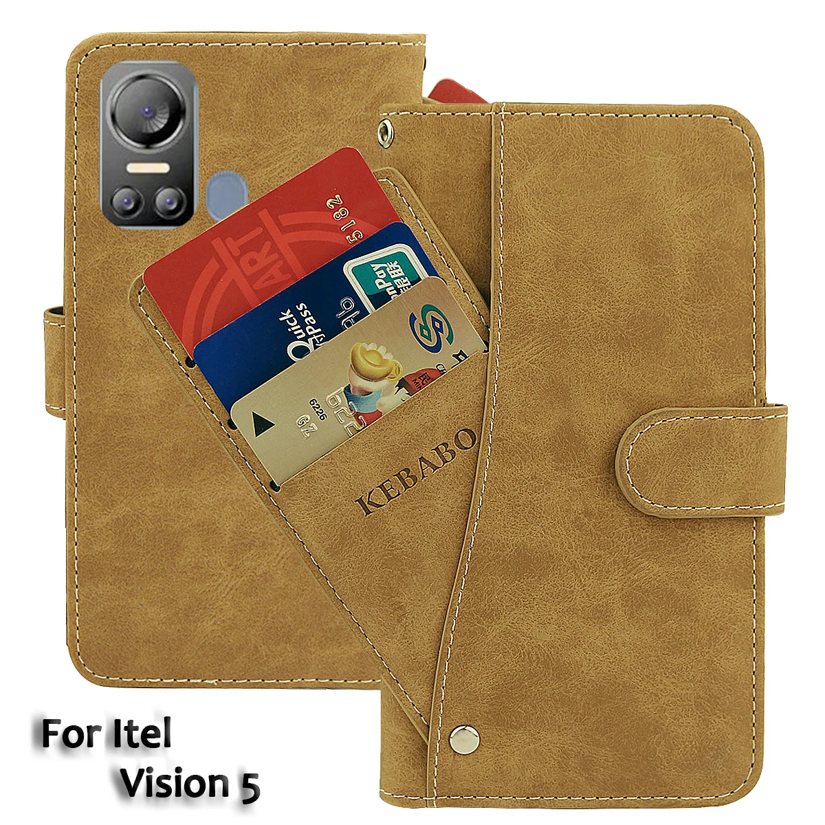 Vintage Leather Wallet Itel Vision 1 2 2s 3 5 Pro Case Flip Luxury Cover Phone Protective Cases Bags