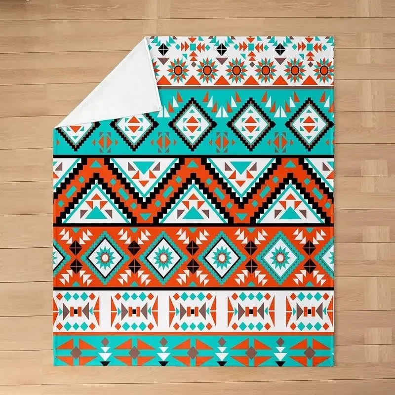 

2024 New 3d Print Blanket Western Decor Flannel Fleece Wild West Cowboy Boho Bed Blanket Urban Tribal Fuzzy Bed Sofa Blanket