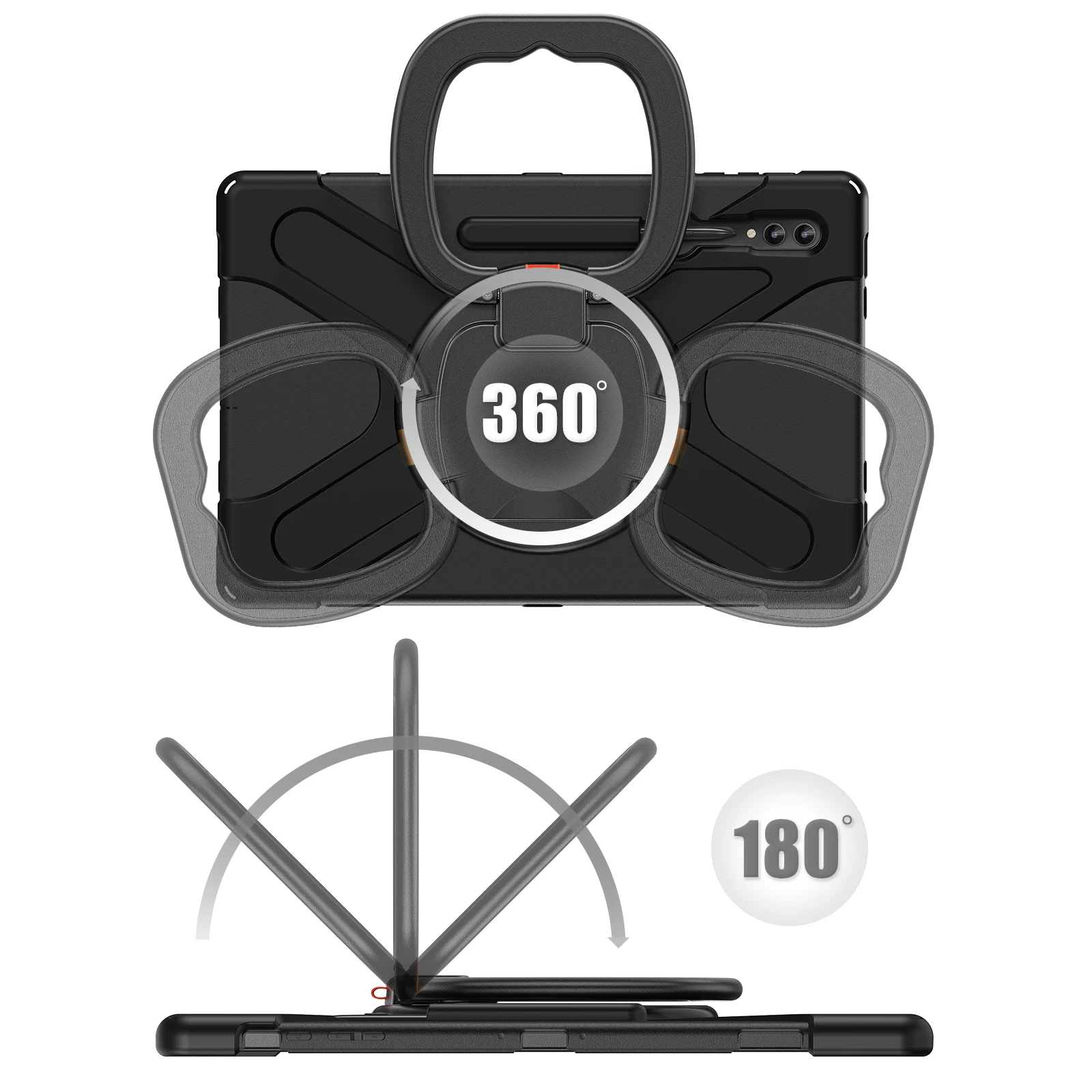 

Для Samsung Galaxy Tab S10 S9 S8 Ultra 14,6-дюймовый противоударный ремешок для всего тела с вращающимся ремешком, подставка для планшета, чехол с гнездом для ручки