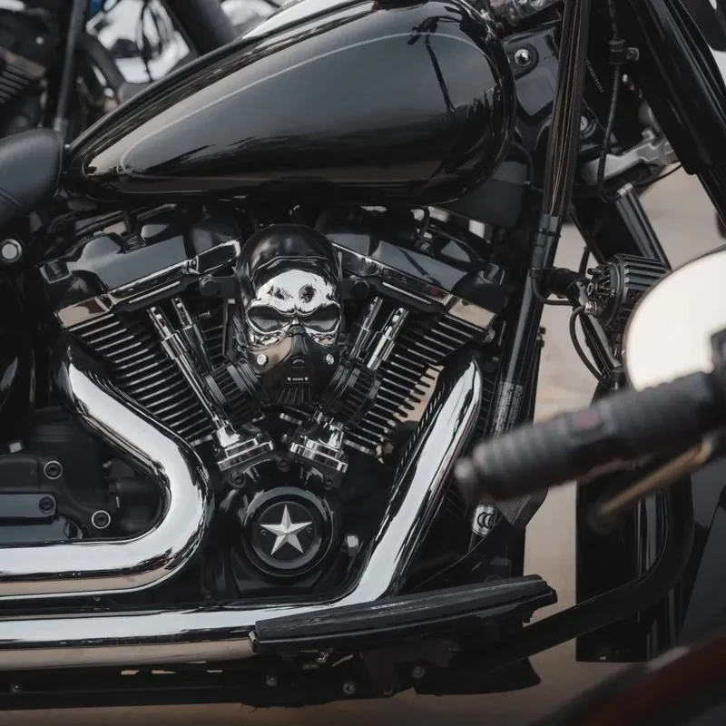 2026 Hot Sale Skull Aluminum-Magnesium Alloy New Retro Motorcycle Retrofit Air Filter Cleaner Kit HD 2018-Later Softail