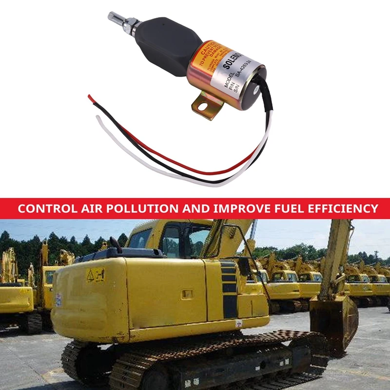 24V Fuel Stop Solenoid Fuel Shut Off Solenoid SA-4269-24 600-815-7550 For Komatsu PC60-7 PC75UU-3 PC78US-6 Excavator