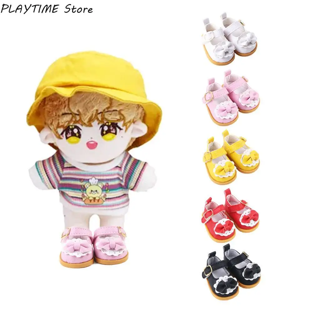 Aksesoris boneka sepatu bot buatan tangan 14 inci busur menghias 5.5cm sepatu boneka sepatu kasual boneka sepatu busur Mini sepatu kulit boneka