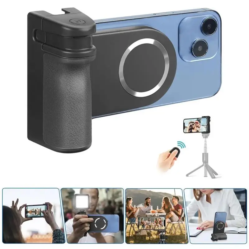 New Smartphone Magsafe Phone Grip Handheld Selfie Booster Magnetic Hand Grip Bluetooth Remote Control Handle for iPhone Android