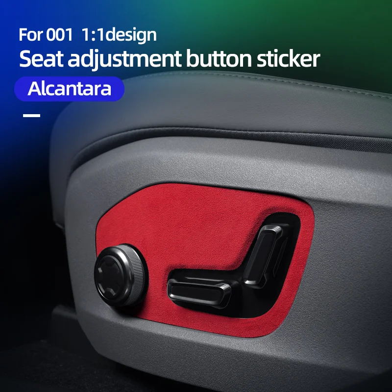 For ZEEKR 001 Alcantara Suede Car Seat Adjustment Switch Panel Cover Sticker Car Interior Accessories