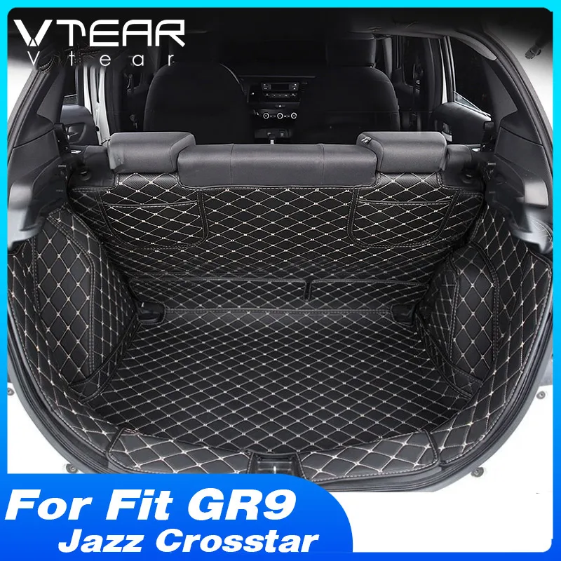 

Vtear Car Rear Trunk Mats PU Leather Anti-dirty Tail Box Carpet Pad Interior Product Parts For Honda Fit GR9 Jazz Crosstar 2021