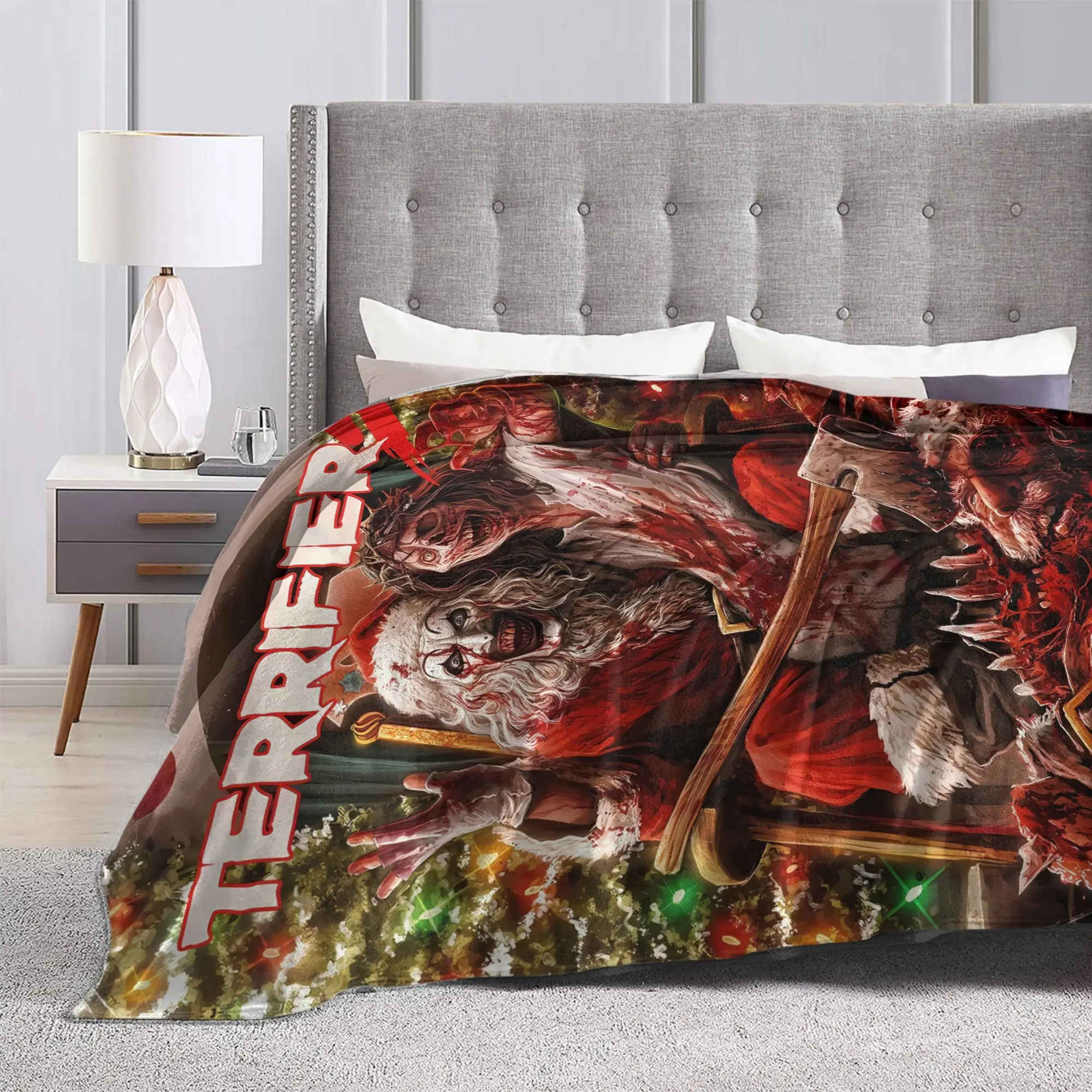 Terrifier Movie Blankets Quality Super Soft  Throw Blanket Winter Kids Living Room Print Bedspread