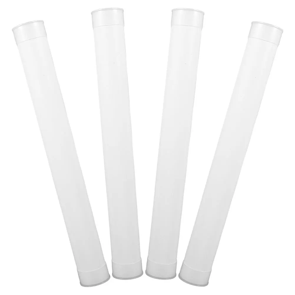 

4 Pcs Transportation Storage Tube Drawing Mailing End Caps Poster Holder Document Postal Tubes White with Paint Travel