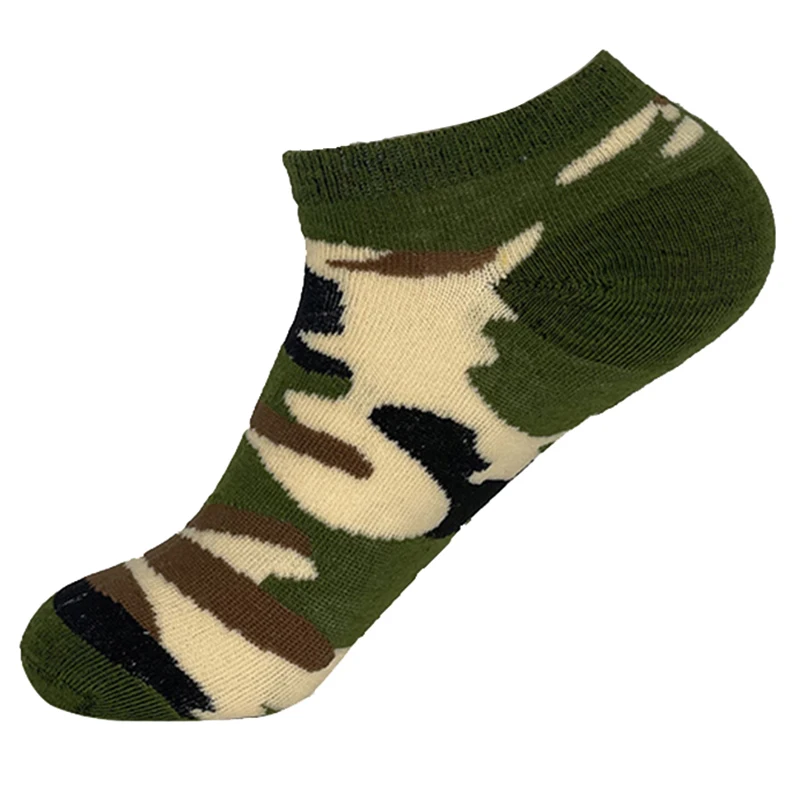 4 Pairs Men's Socks Spring and Summer Cotton Camouflage Army Style Casual Boat Socks Man Short Socks