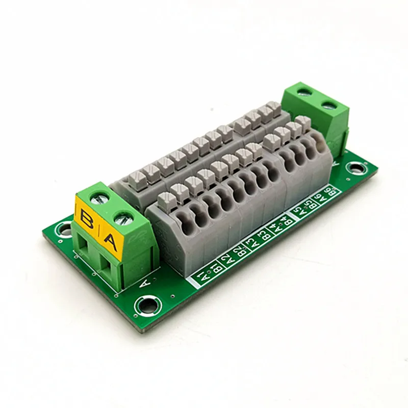 Spring Connector 2x12 position terminal block distribution module 16Amp 48V .