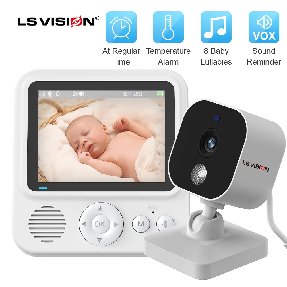 

LS VISION Baby Monitor Wireless Indoor 2.8 Inch Surveillance Video Two Way Audio Night Vision Smart Baby Nanny Security Camera