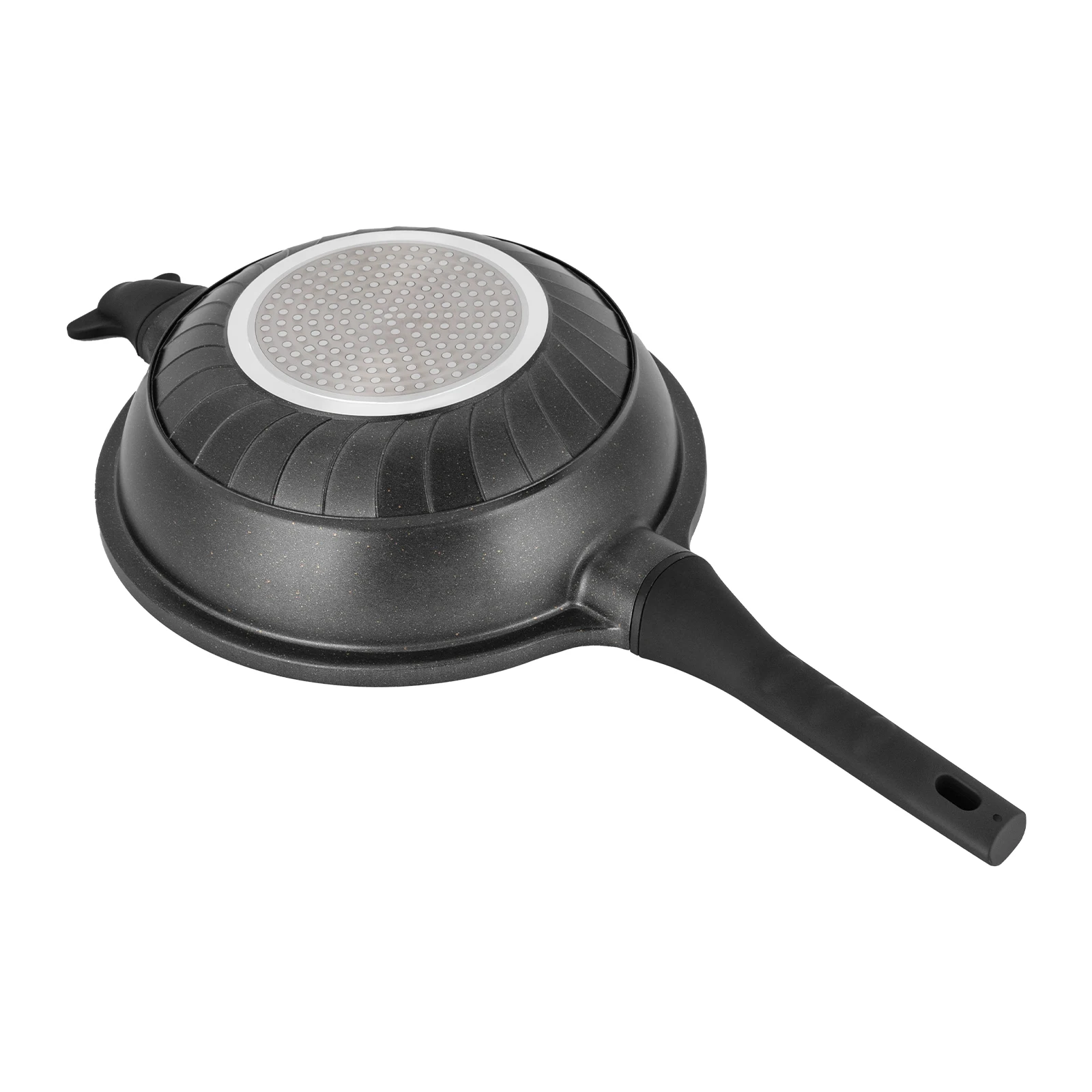 32cm Multi Functional Micro Pressure Non Stick Pan Double Ear Frying Pan Large Frying Pan - Black