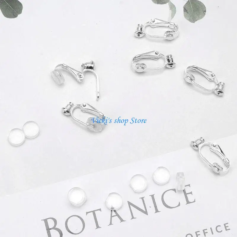 مجموعة مكونة من 24 قطعة من الأقراط ومحولات الأقراط غير مثقوبة ومشبك على الأقراط المعلقة ومجموعة محول الأقراط المعلقة