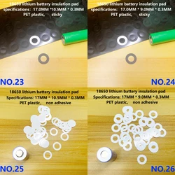 100pcs/lot 18650 lithium battery insulation gasket positive hollow battery gasket negative solid barley paper insulation paper