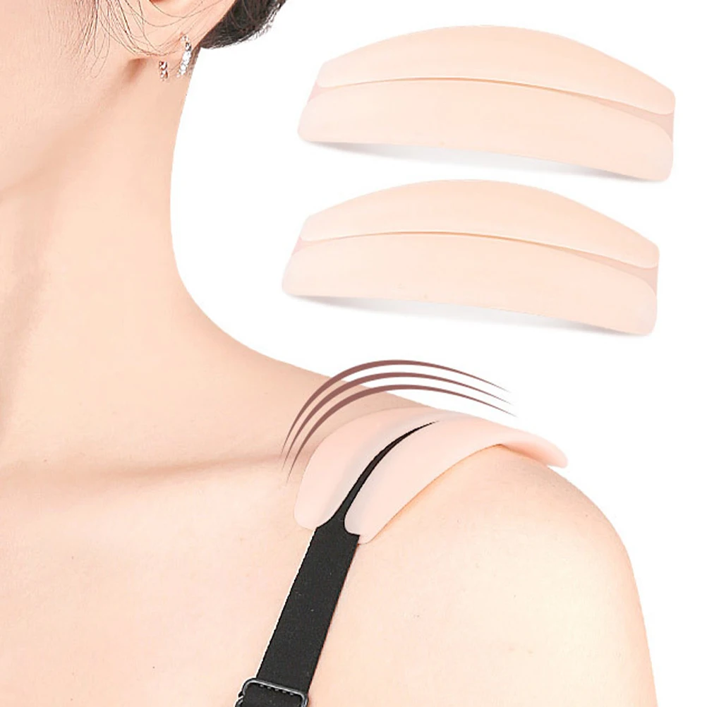 

4 Pairs Silicone Shoulder Pads Non skid Bra Strap Cushions Fleshtone White Ergonomic Breathable Comfort Anti slip Suitable