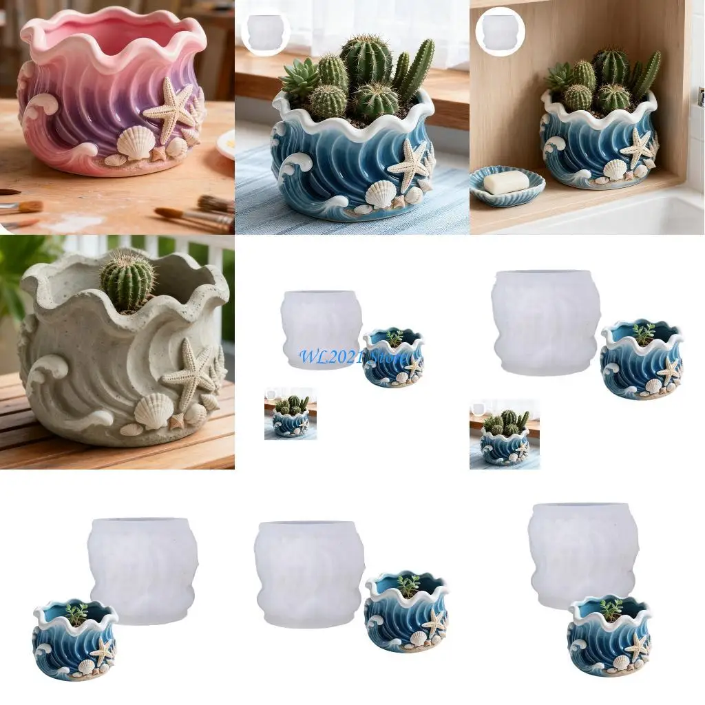 

G5GC Premium Silicone Mold for Resin Art Marine Themed Container and Holder