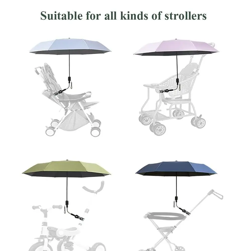 

Waterproof Umbrella Universal Parasol with Holder Clip lamp Pure Color Stroller Sun Shade Universal Sun Protection
