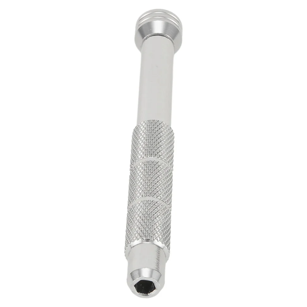 Silver Screwdriver Bits Holder, Driver Handle, liga de alumínio, precisão magnética, ferramentas manuais