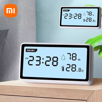 Xiaomi Deli Electronic Thermometer Hygrometer Weather Station High Precision with Table Clock Smart Electric Digital Thermometer