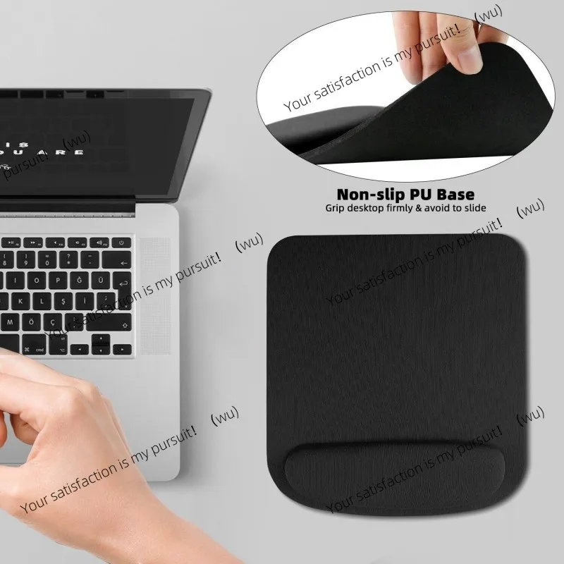 Ergonomic mouse pad with gel wrist rest, suitable for office and gaming, non-slip base