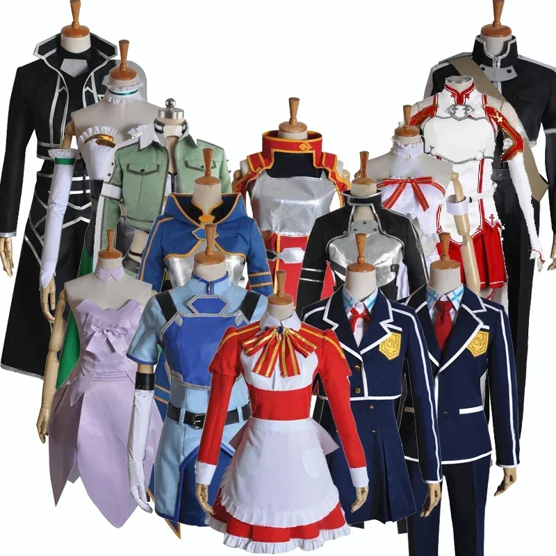 

Sword Art Online SAO Asuna Yuuki Kirito Kazuto Konno Yuuki Group of Characters Cosplay Costume,Customized Accepted