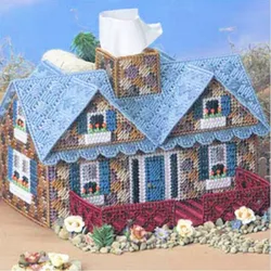 Three-dimensional embroidery 5D cross stitch tray new living room long house villa tissue box roll cross stitch kits