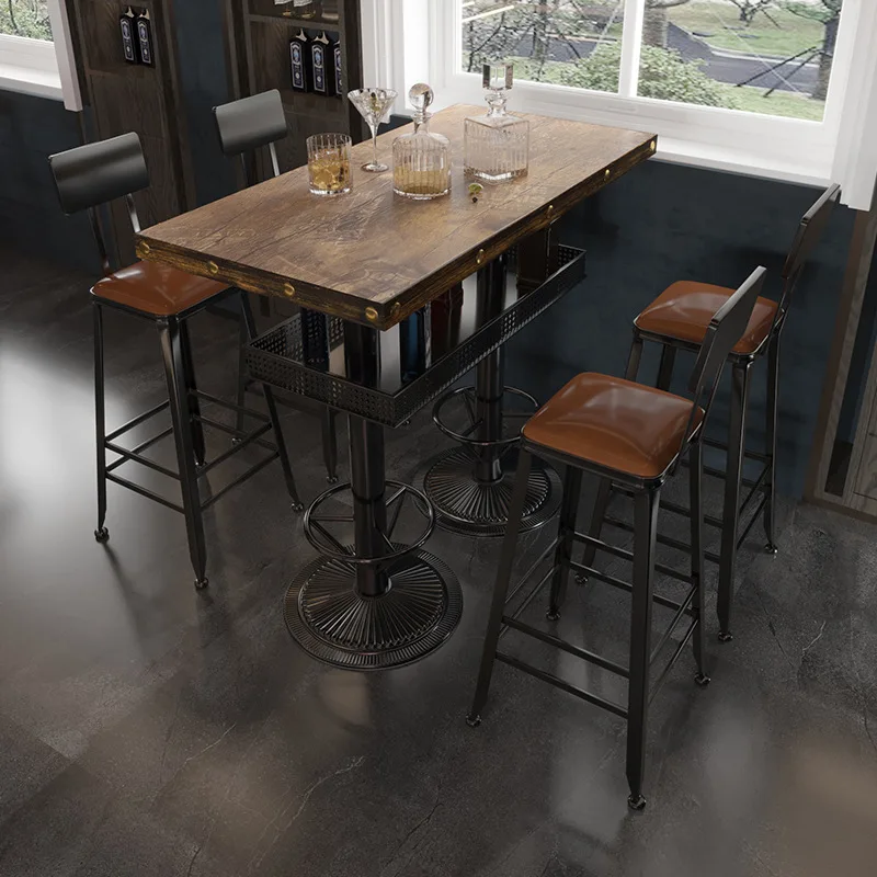 # Restaurant Pure Wood Table And Chair Bar & Pub Coffee Table Industrial Style Solid Wooden Design