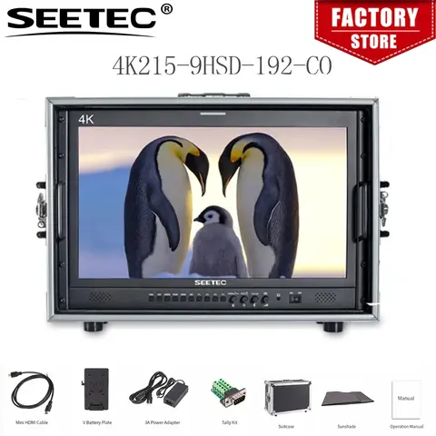 Seetec 4K215-9HSD-192-CO 21.5 "IPS Full HD 1920x1080 Monitor di trasmissione a mano con valigia da regista 3G-SDI HDMI AV YPbPr