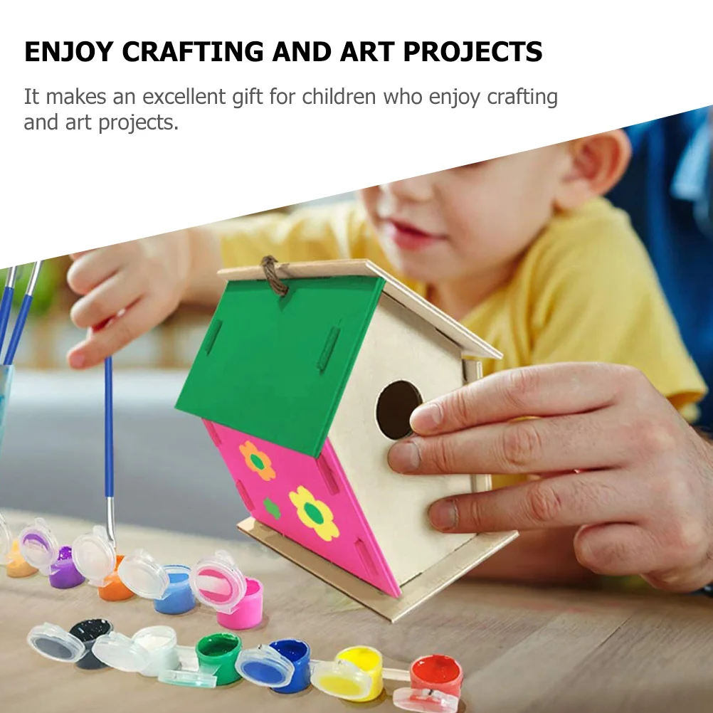 

1Set Bird House Wind Chime Kit DIY Wooden Arts Easy Assemble Paint Build Paint Creative Kids Craft Activity Kids Craft