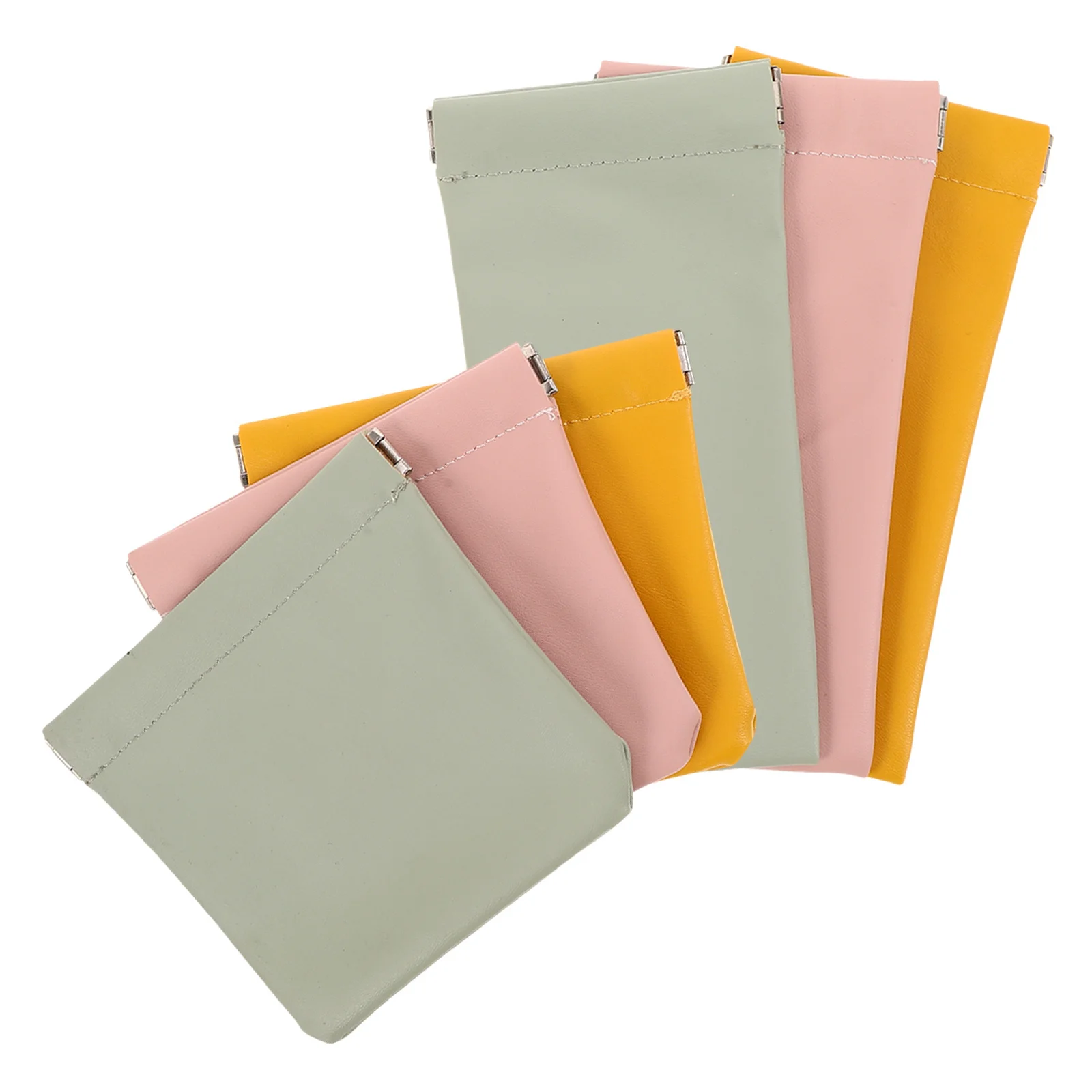 

6Pcs Automatic Closure Storage Bag Mini Organizer Pouch Snap Close Portable Travel Makeup Case Bright Colors