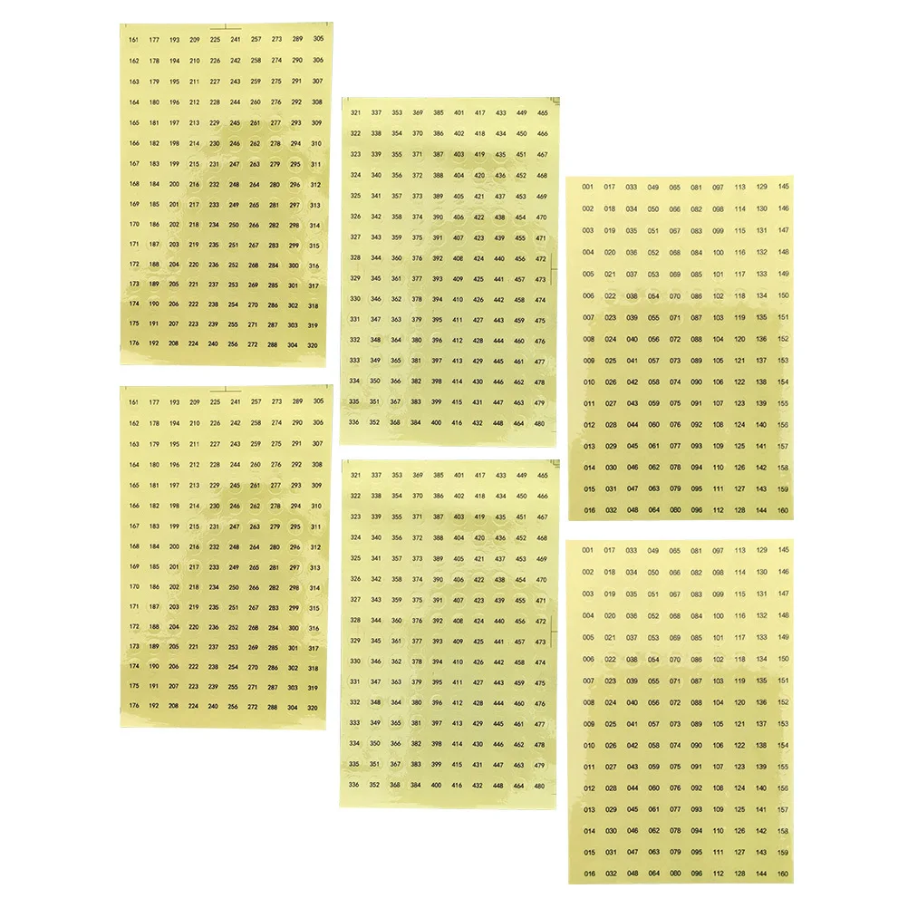 

6 листов цифровых наклеек-стикеров с номерами, водонепроницаемые, износостойкие, для нейл-арта, долговечные наклейки