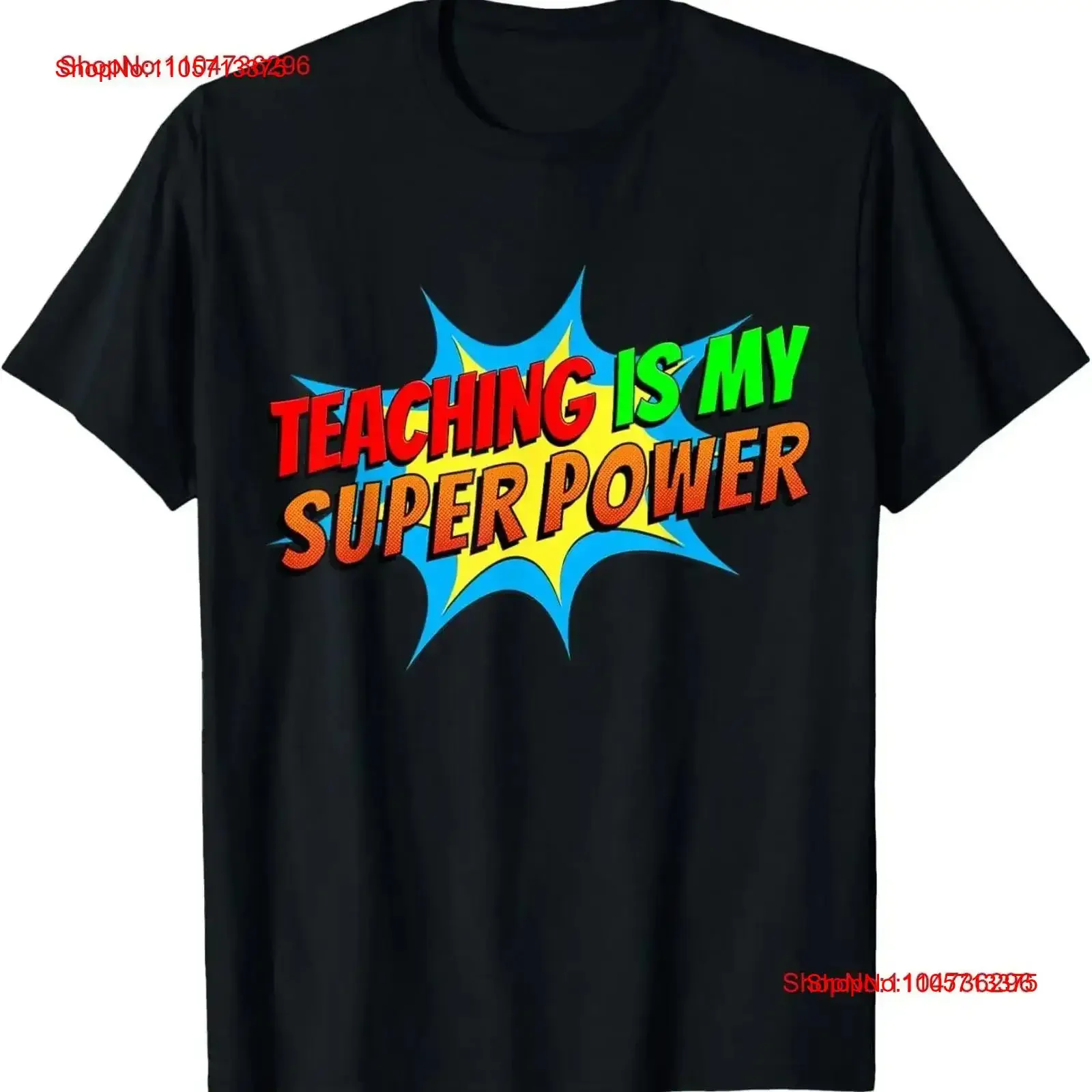 Teaching is my Superpower Comic Funny Back to School Teacher T Shirt vintage Washed streetwear Casual Top For Everyday Wear