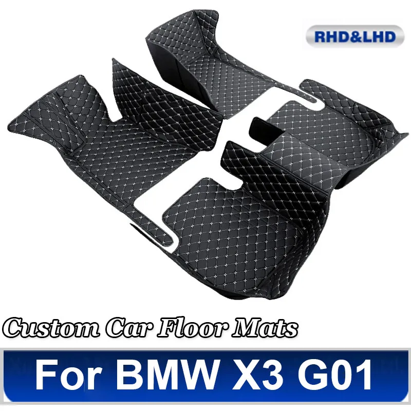 Tapetes de carro para bmw x3 mk3 g01 2017-2023 22 21 20 19 18 almofadas de pé personalizadas capa de tapete de automóvel acessórios interiores