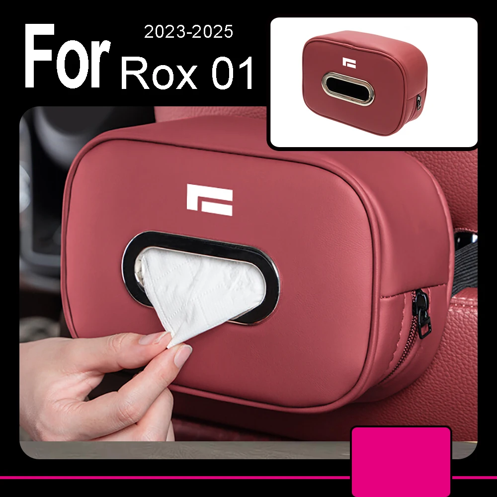 

Car Tissue Box Microfiber Auto Armrest Storage Bag Vehicle Hanging Napkin Paper Box Suitable For BAIC JISHI polestone 01 Rox 01