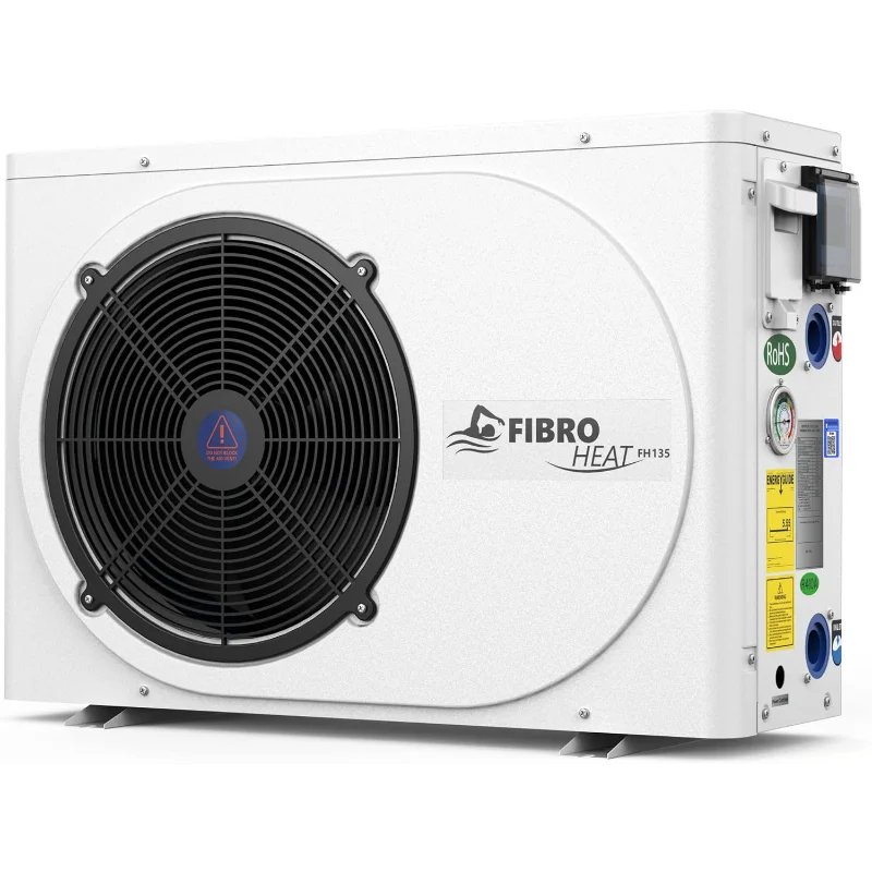 FibroPool Swimming Pool Heat Pump - FH135 35,000 BTU - for Above and In Ground Pools and Spas - High Efficiency, All Electric
