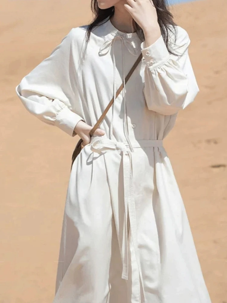 

Black Long Dresses Women Autumn Winter Long Sleeve Shirt Dress Female Korean Fashion Elegant Bandage Casual Loose Oversize Dress
