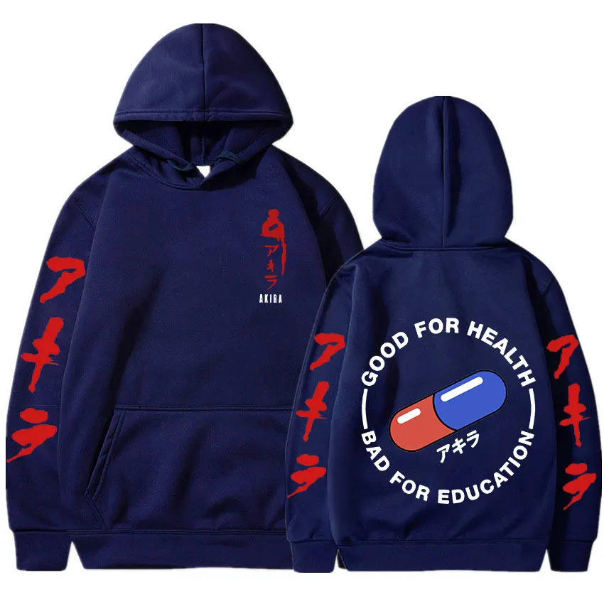 Sweats à capuche College Anime japonais pour hommes et femmes, sweat-shirt imprimé Akira PVD, sweat à capuche à manches longues, manteau pull, mode unisexe