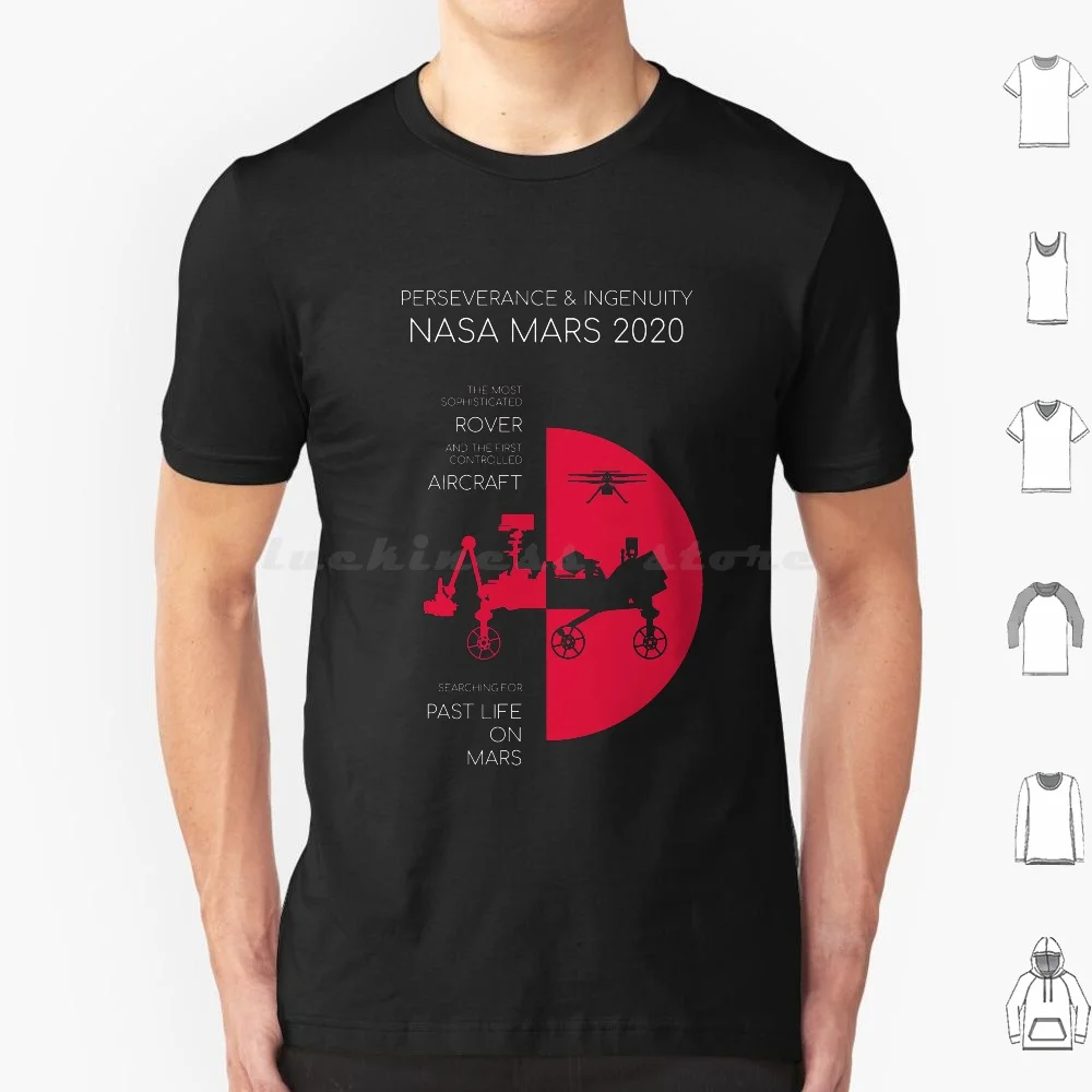 Perseverancia e Ingenio. Camiseta 2020 de talla grande, 100% algodón, Rover Vintage Mars2020, Exploration Rocket Bgalaxy Rapaz Bluegalaxy