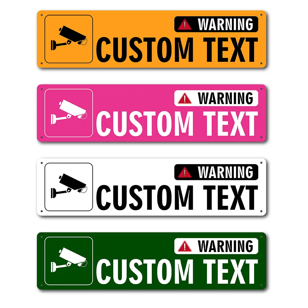 

1pc new Camera warning signs Custom Text Tin Painting Iron Poster For Living Room home Decor